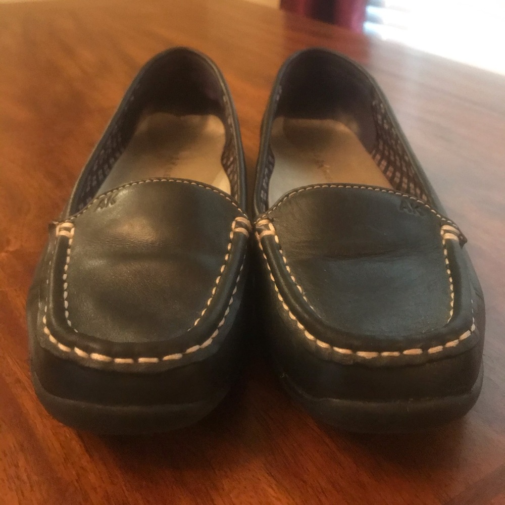 Anne Klein Navy Leather Loafers